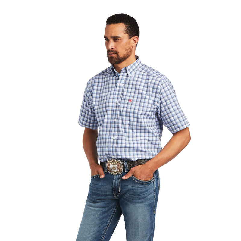 Ariat Hemden Herren - Pro Series Fred Classic Fit Weiß/Blau ( HUAED-8456 )